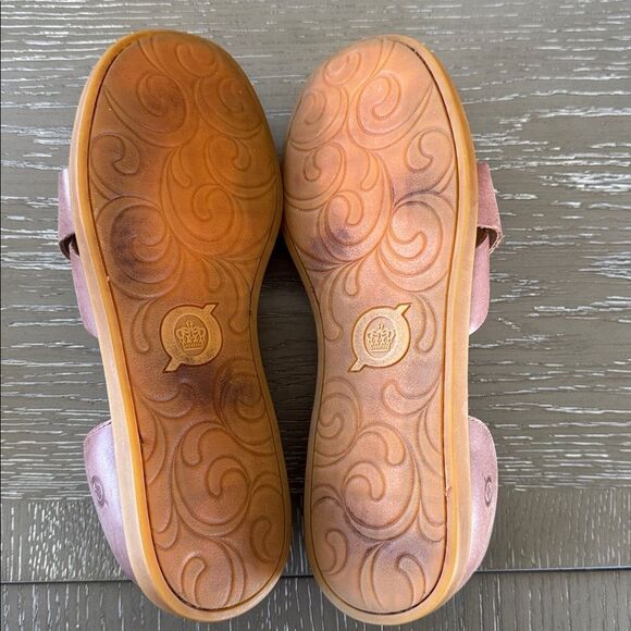 Born ITHICA Chestnut Leather Slip-On Crisscross Open Toe Casual Sandals Size 10M - Picture 8 of 12